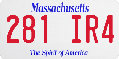 MA license plate 281IR4