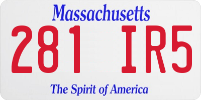 MA license plate 281IR5