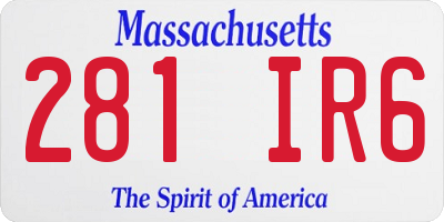 MA license plate 281IR6