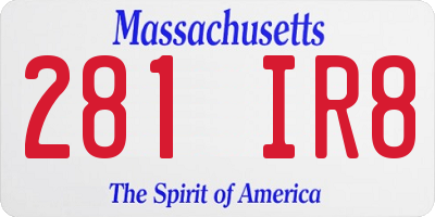 MA license plate 281IR8