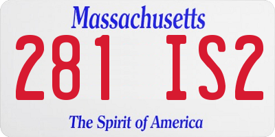MA license plate 281IS2