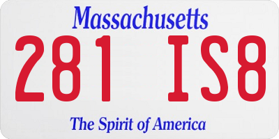 MA license plate 281IS8