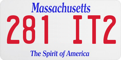 MA license plate 281IT2
