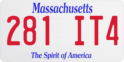 MA license plate 281IT4