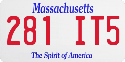 MA license plate 281IT5