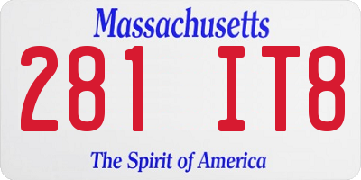 MA license plate 281IT8