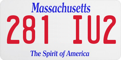 MA license plate 281IU2
