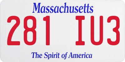 MA license plate 281IU3