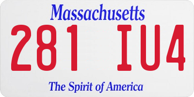 MA license plate 281IU4