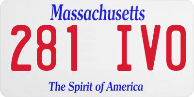 MA license plate 281IV0