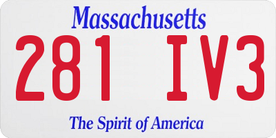MA license plate 281IV3