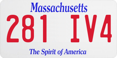 MA license plate 281IV4