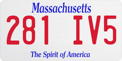 MA license plate 281IV5