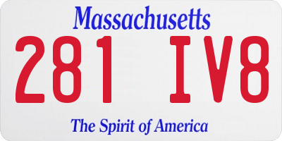 MA license plate 281IV8