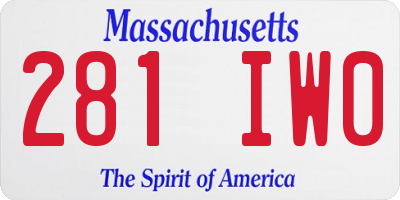 MA license plate 281IW0