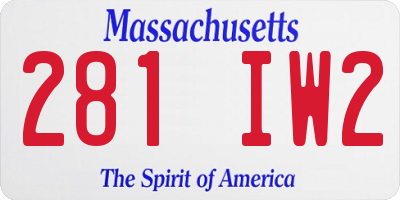 MA license plate 281IW2