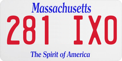 MA license plate 281IX0