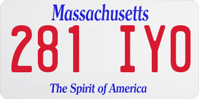MA license plate 281IY0