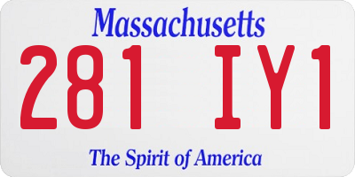 MA license plate 281IY1