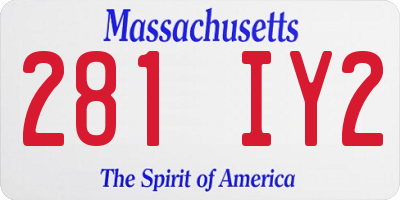 MA license plate 281IY2