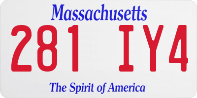 MA license plate 281IY4