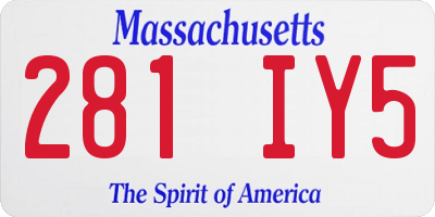 MA license plate 281IY5