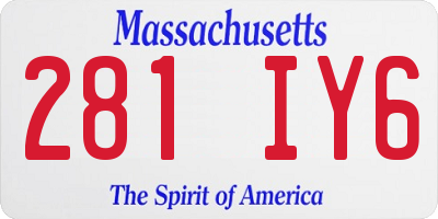 MA license plate 281IY6
