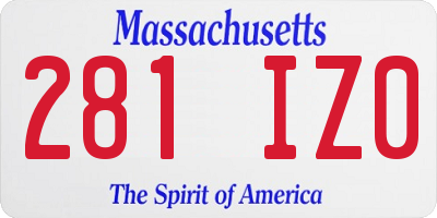 MA license plate 281IZ0