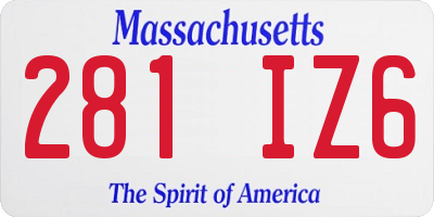 MA license plate 281IZ6