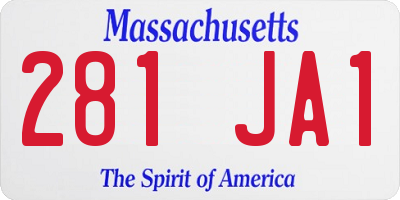 MA license plate 281JA1