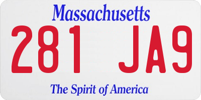 MA license plate 281JA9