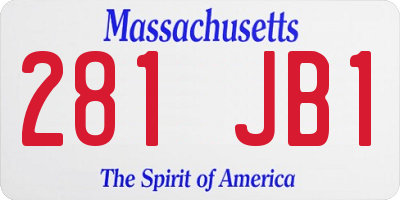 MA license plate 281JB1