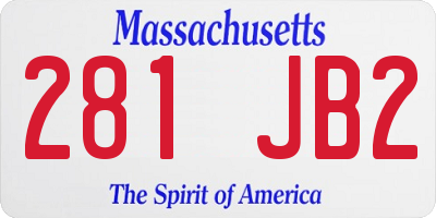 MA license plate 281JB2