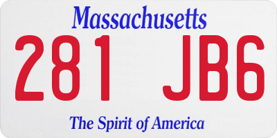 MA license plate 281JB6