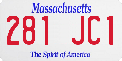 MA license plate 281JC1