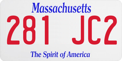 MA license plate 281JC2