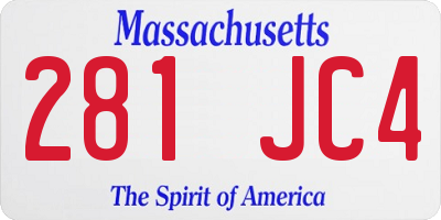 MA license plate 281JC4