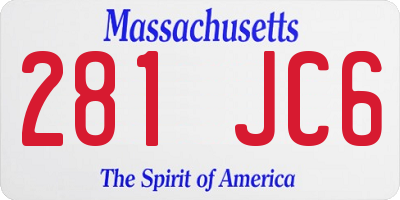 MA license plate 281JC6