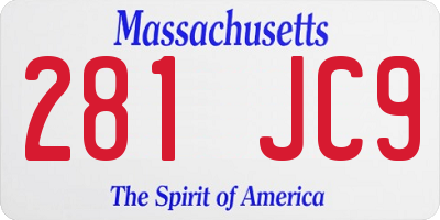 MA license plate 281JC9