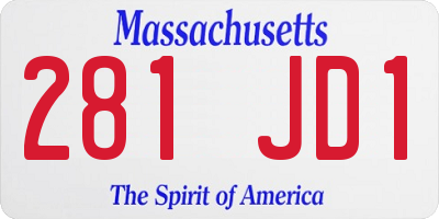 MA license plate 281JD1