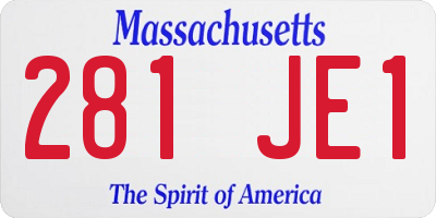MA license plate 281JE1