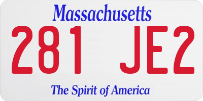 MA license plate 281JE2