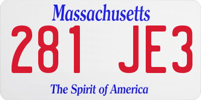 MA license plate 281JE3