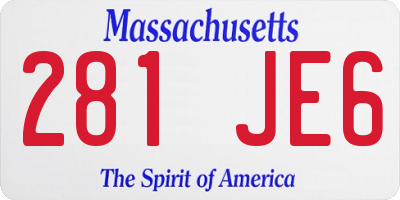 MA license plate 281JE6