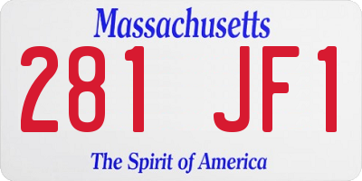 MA license plate 281JF1