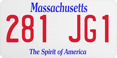 MA license plate 281JG1