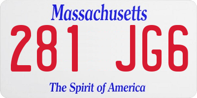MA license plate 281JG6