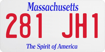 MA license plate 281JH1