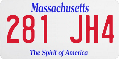 MA license plate 281JH4
