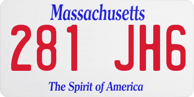 MA license plate 281JH6